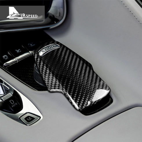 Dry Carbon Fiber Gear Shift Cover Trim For Corvette C8 2020-2022